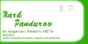 mark pandurov business card
